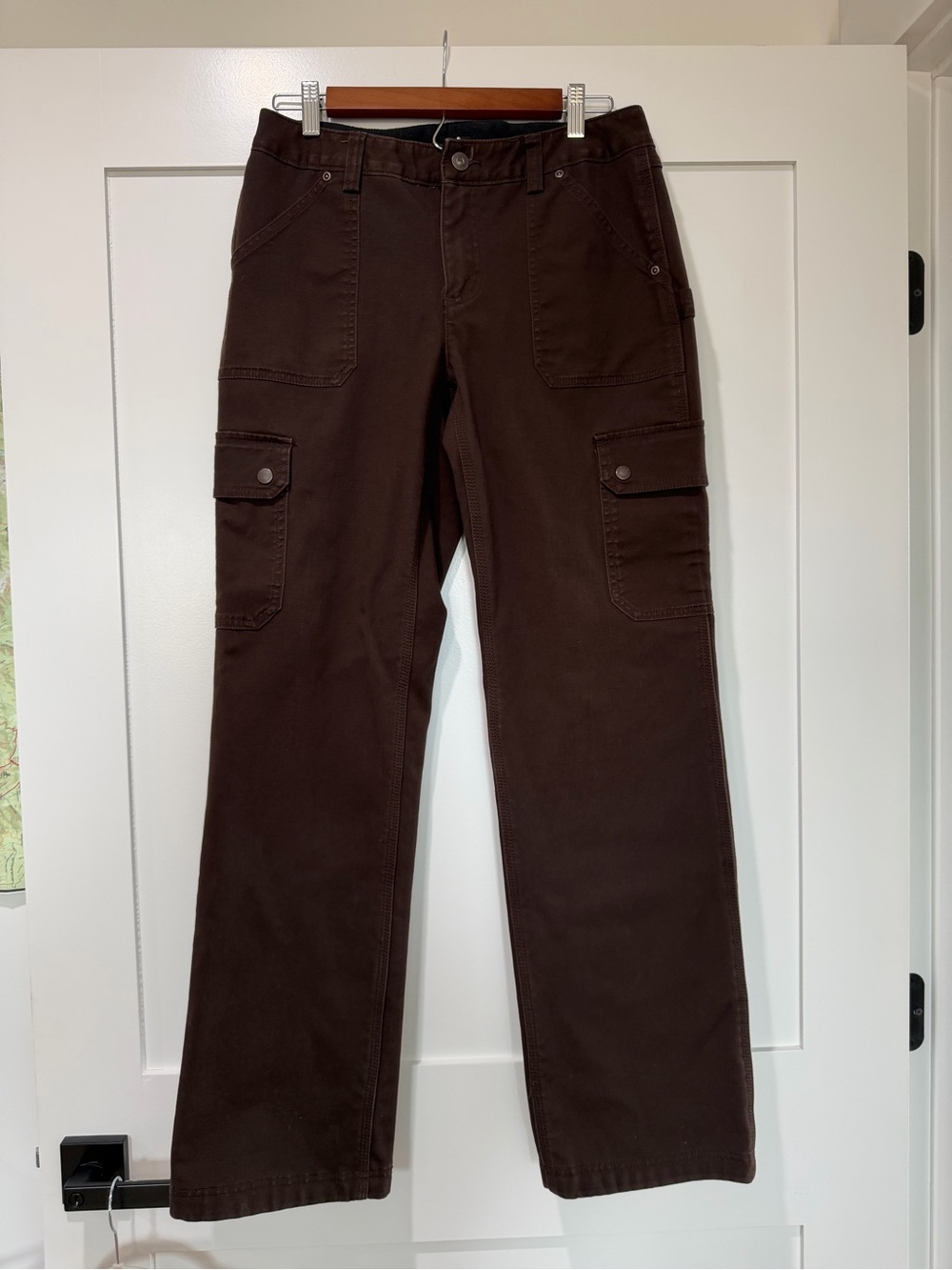 Duluth Trading Co Brown Fleece Lined Cargo Work Pants